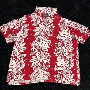 Red and White Hawaiian Shirt